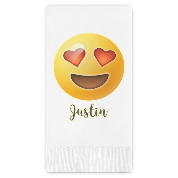 Custom Emojis Guest Napkins - Full Color - Embossed Edge (Personalized)