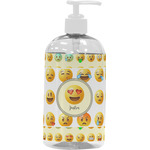 Emojis Plastic Soap / Lotion Dispenser (16 oz - Large - White) (Personalized)