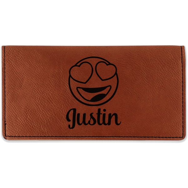 Custom Emojis Leatherette Checkbook Holder - Single Sided (Personalized)