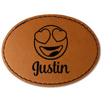 Emojis Faux Leather Iron On Patch - Oval (Personalized)