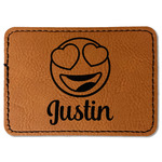 Emojis Faux Leather Iron On Patch - Rectangle (Personalized)