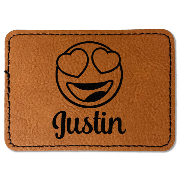 Custom Emojis Faux Leather Iron On Patch - Rectangle (Personalized)