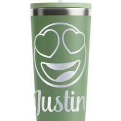 Emojis RTIC Everyday Tumbler with Straw - 28oz - Light Green - Double-Sided (Personalized)