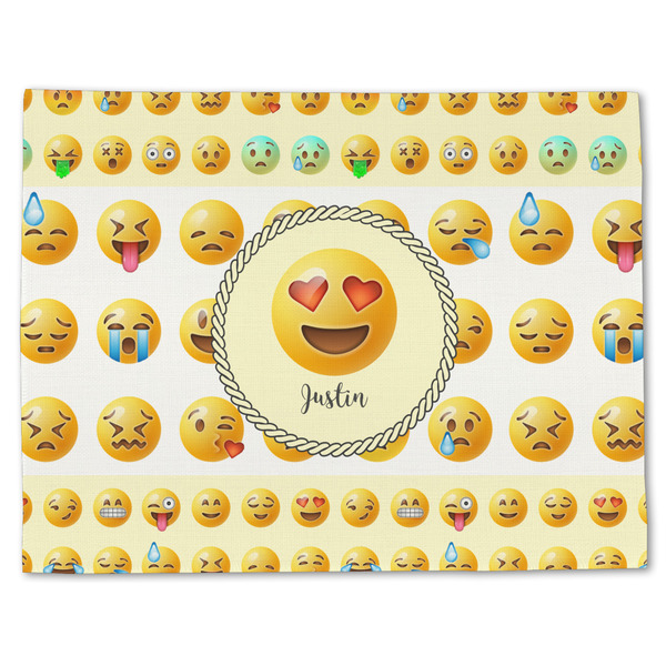 Custom Emojis Single-Sided Linen Placemat - Single w/ Name or Text