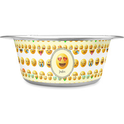 Emojis Stainless Steel Dog Bowl - Medium (Personalized)