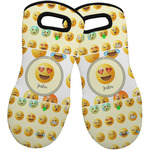 Emojis Neoprene Oven Mitts - Set of 2 w/ Name or Text