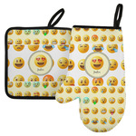 Emojis Left Oven Mitt & Pot Holder Set w/ Name or Text