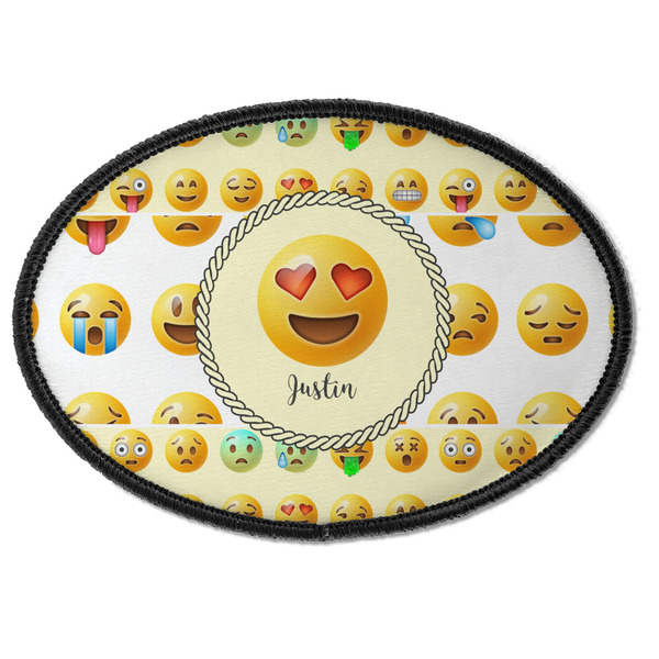 Custom Emojis Iron On Oval Patch w/ Name or Text