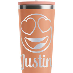 Emojis RTIC Everyday Tumbler with Straw - 28oz - Peach - Single-Sided (Personalized)