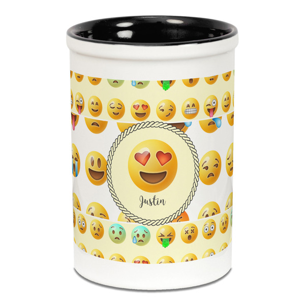 Custom Emojis Ceramic Pencil Holders - Black