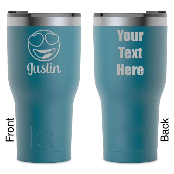 Custom Emojis RTIC Tumbler - Dark Teal - Laser Engraved - Double-Sided (Personalized)