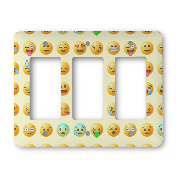 Custom Emojis Rocker Style Light Switch Cover - Three Switch