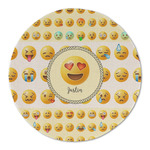 Emojis Round Linen Placemat - Single Sided (Personalized)