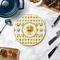 Emojis Round Stone Trivet - In Context View