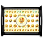 Emojis Black Wooden Tray - Large (Personalized)