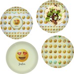 Emojis Set of 4 Glass Lunch / Dinner Plate 10" (Personalized)