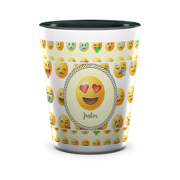 Custom Emojis Ceramic Shot Glass - 1.5 oz - Two Tone - Set of 4 (Personalized)