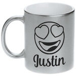 Emojis Metallic Silver Mug (Personalized)