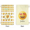 Emojis Small Laundry Bag - Front & Back View