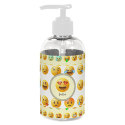 Emojis Plastic Soap / Lotion Dispenser (8 oz - Small - White) (Personalized)