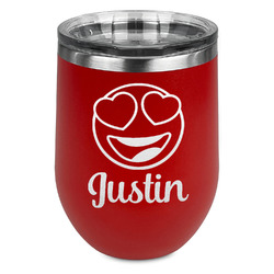 Emojis Stemless Stainless Steel Wine Tumbler - Red - Single Sided (Personalized)
