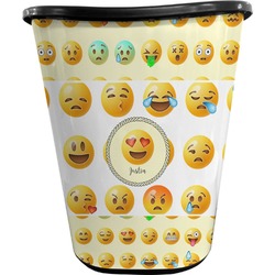 Emojis Waste Basket - Double Sided (Black) (Personalized)