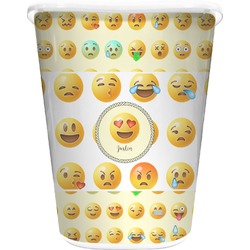 Emojis Waste Basket - Double Sided (White) (Personalized)