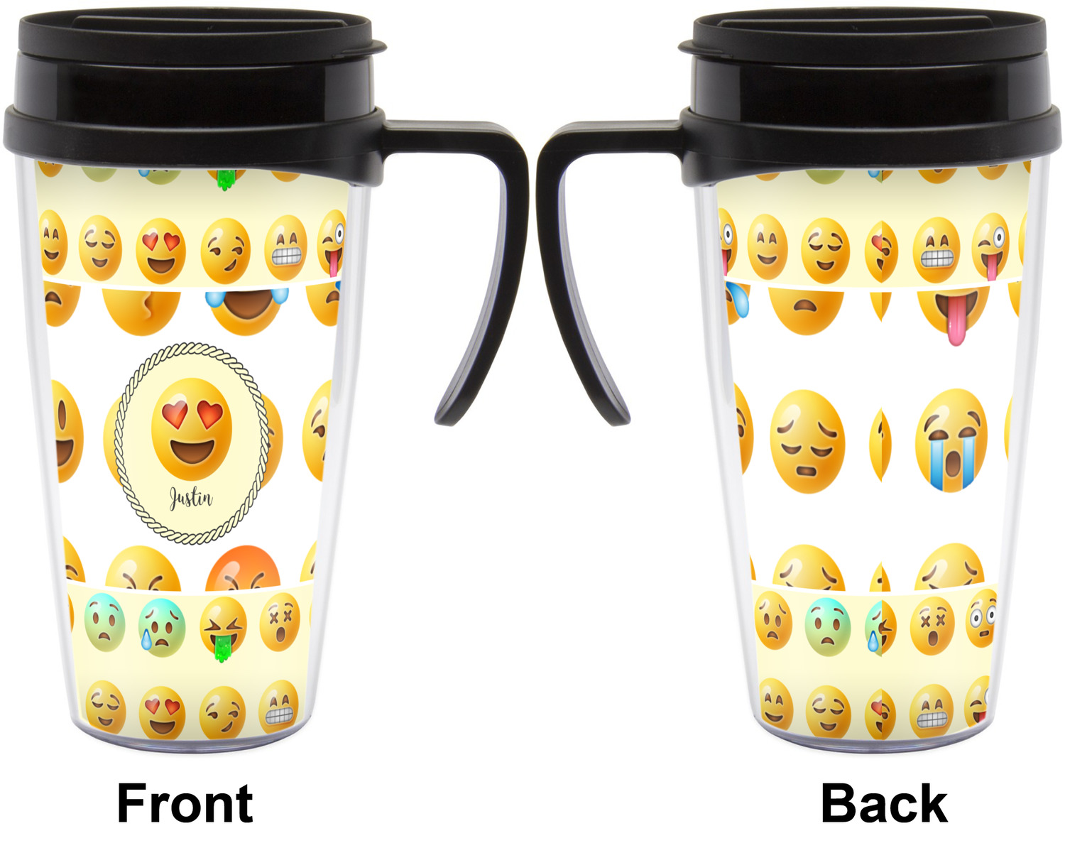 emoji ceramic travel mug