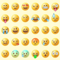Emojis Wallpaper & Surface Covering (Water Activated 24"x 24" Sample)