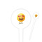 Emojis White Plastic 4" Food Pick - Round - Closeup