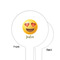 Emojis White Plastic 6" Food Pick - Round - Single Sided - Front & Back