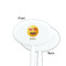 Emojis White Plastic 7" Stir Stick - Single Sided - Oval - Front & Back