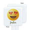 Emojis White Plastic Stir Stick - Single Sided - Square - Approval