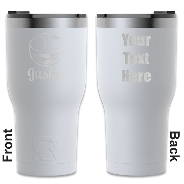 Custom Emojis RTIC Tumbler - White - Engraved Front & Back (Personalized)