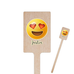 Emojis 6.25" Rectangle Wooden Stir Sticks - Double Sided (Personalized)