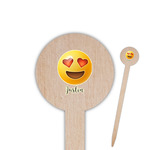 Emojis 6" Round Wooden Food Picks - Single Sided (Personalized)