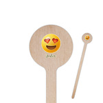 Emojis 6" Round Wooden Stir Sticks - Single Sided (Personalized)