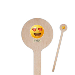 Emojis 7.5" Round Wooden Stir Sticks - Single Sided (Personalized)