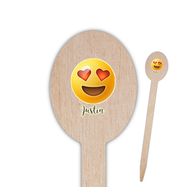 Custom Emojis Oval Wooden Food Picks (Personalized)