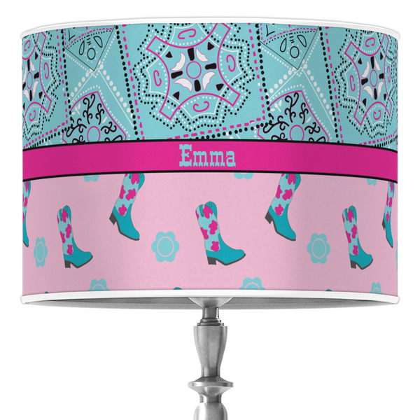 Custom Cowgirl 16" Drum Lamp Shade - Poly-film (Personalized)