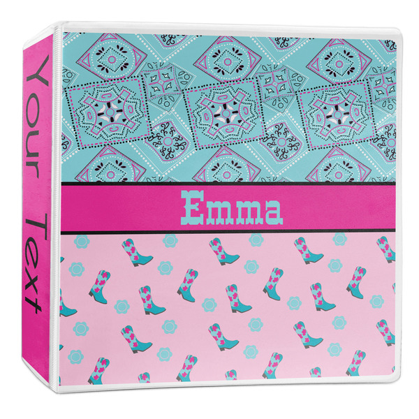 Custom Cowgirl 3-Ring Binder - 2 inch (Personalized)