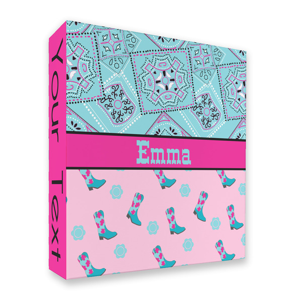 Custom Cowgirl 3 Ring Binder - Full Wrap - 2" (Personalized)