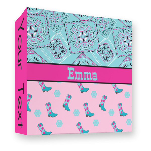 Custom Cowgirl 3 Ring Binder - Full Wrap - 3" (Personalized)