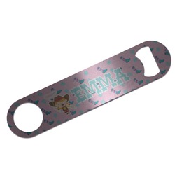 Cowgirl Bar Bottle Opener - Silver w/ Name or Text