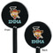 Cowgirl Black Plastic 5.5" Stir Stick - Double Sided - Round - Front & Back