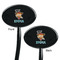 Cowgirl Black Plastic 7" Stir Stick - Double Sided - Oval - Front & Back