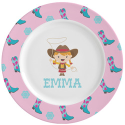 Cowgirl Ceramic Dinner Plates (Set of 4) (Personalized)