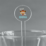 Cowgirl 7" Round Plastic Stir Sticks - Clear (Personalized)