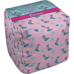 Cowgirl Cube Pouf Ottoman - 18" (Personalized)