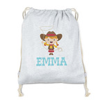 Cowgirl Drawstring Backpack - Sweatshirt Fleece - Single Sided (Personalized)